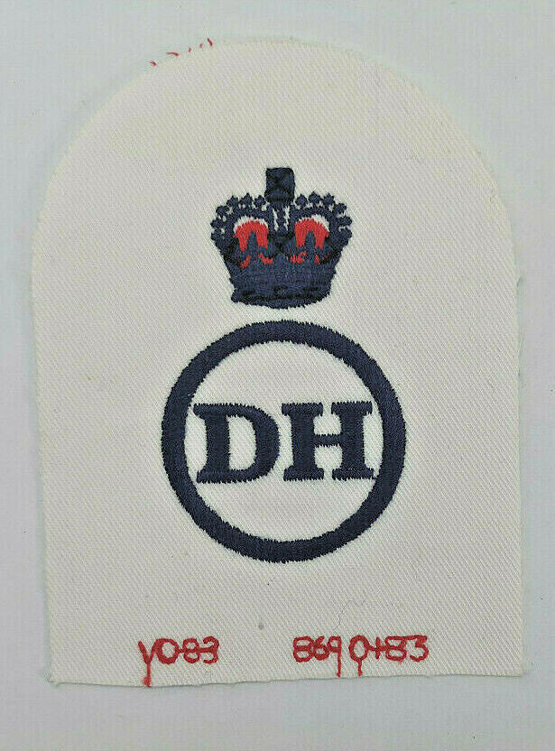 Royal Navy Dental Hygienist, DH, Branch Specialisation Patch Blue & Red on White