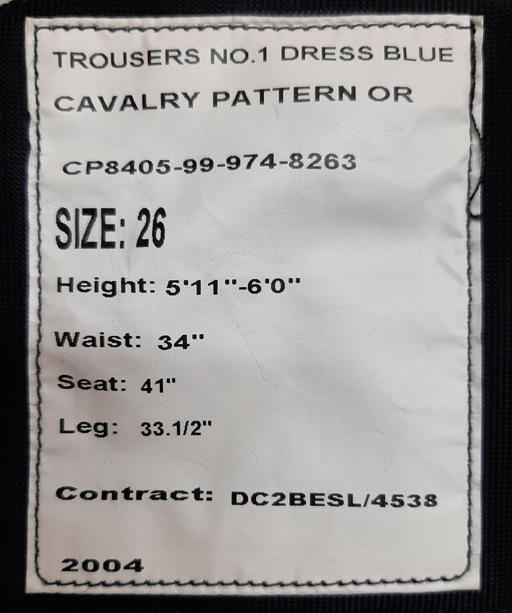 No1 Para Trousers Blues Cavalry Pattern 1" Maroon Stripes British Army S34"