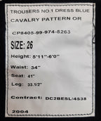 No1 Para Trousers Blues Cavalry Pattern 1" Maroon Stripes British Army S34"