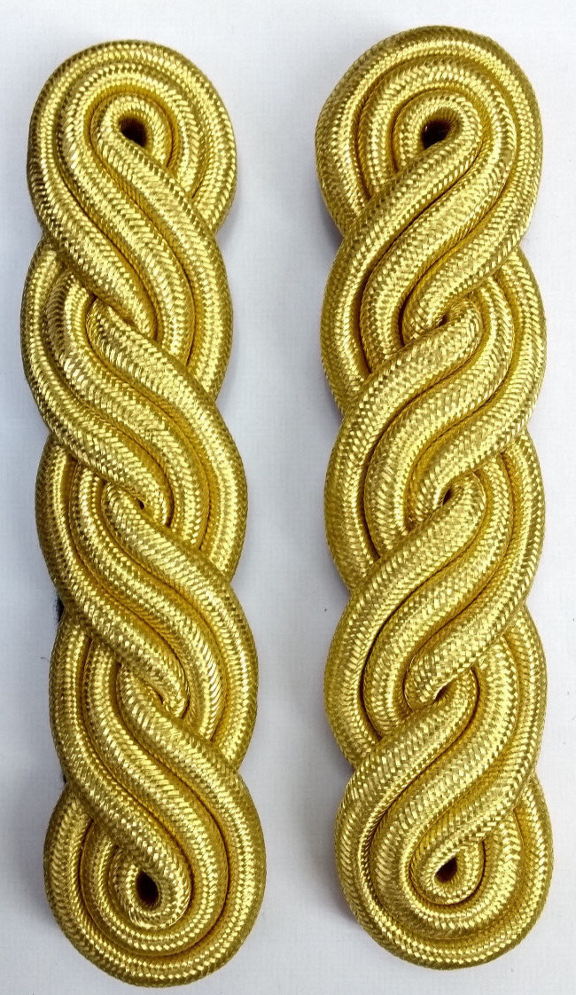 Genuine British Army Officers Ceremonial Gold Wire Cords Shoulder No Rank - NEW