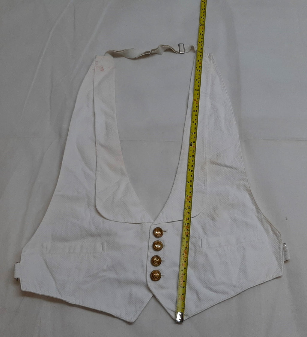 Vintage Naval Waistcoat Mess Dress Bib British Royal Navy Insignia Buttons