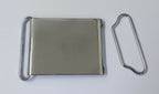 62mm Chrome Buckle Plate Buckle Set No Insignia British Issue STD270