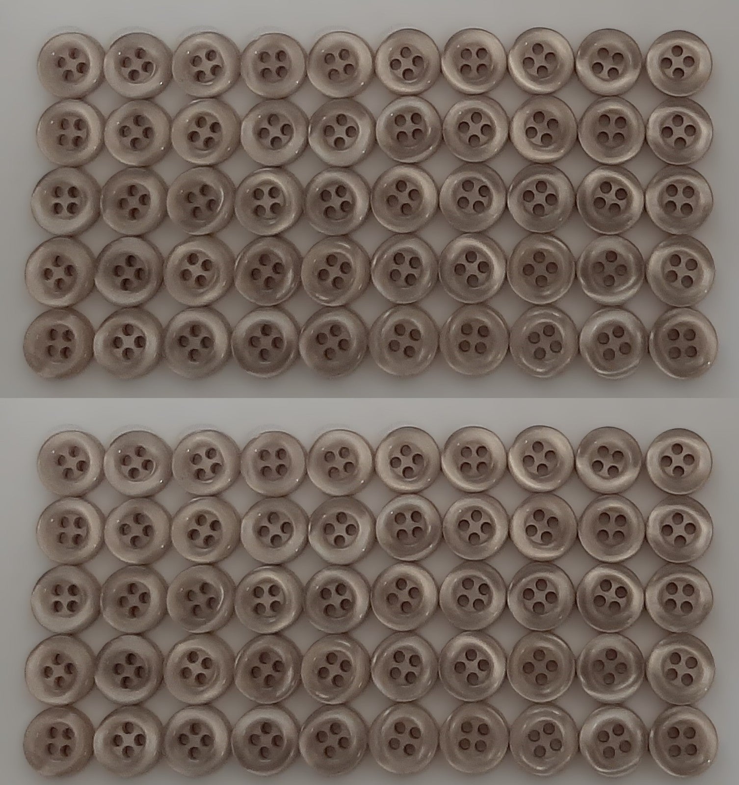 100 Vintage Buttons 4 Hole Shirt / Shank Anchors Pearlesque Grey 8.9mm old Stock