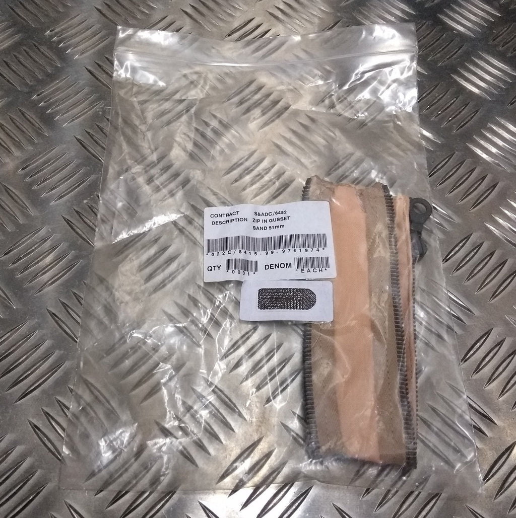 Zip In Gusset Sand 51mm Desert Colour Genuine British Issue ZPM1XX