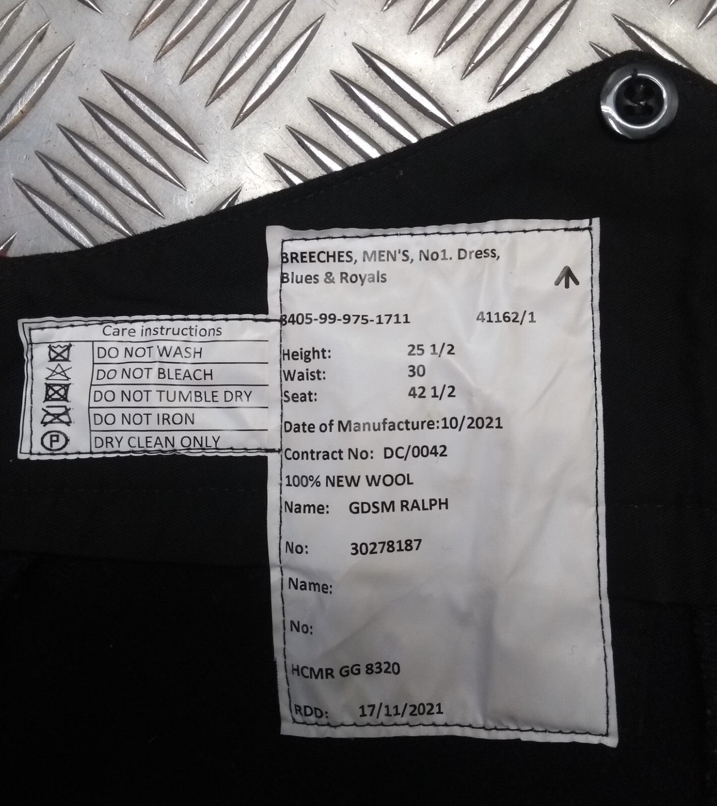 No1 Dress Breeches British Army Issue The Blues and Royals Red Pipe Stripes