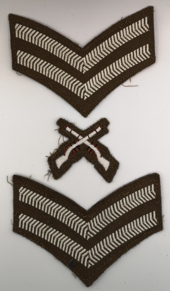 FAD Corporal Chevrons with Skill at Arms No2 Patch Genuine British Army