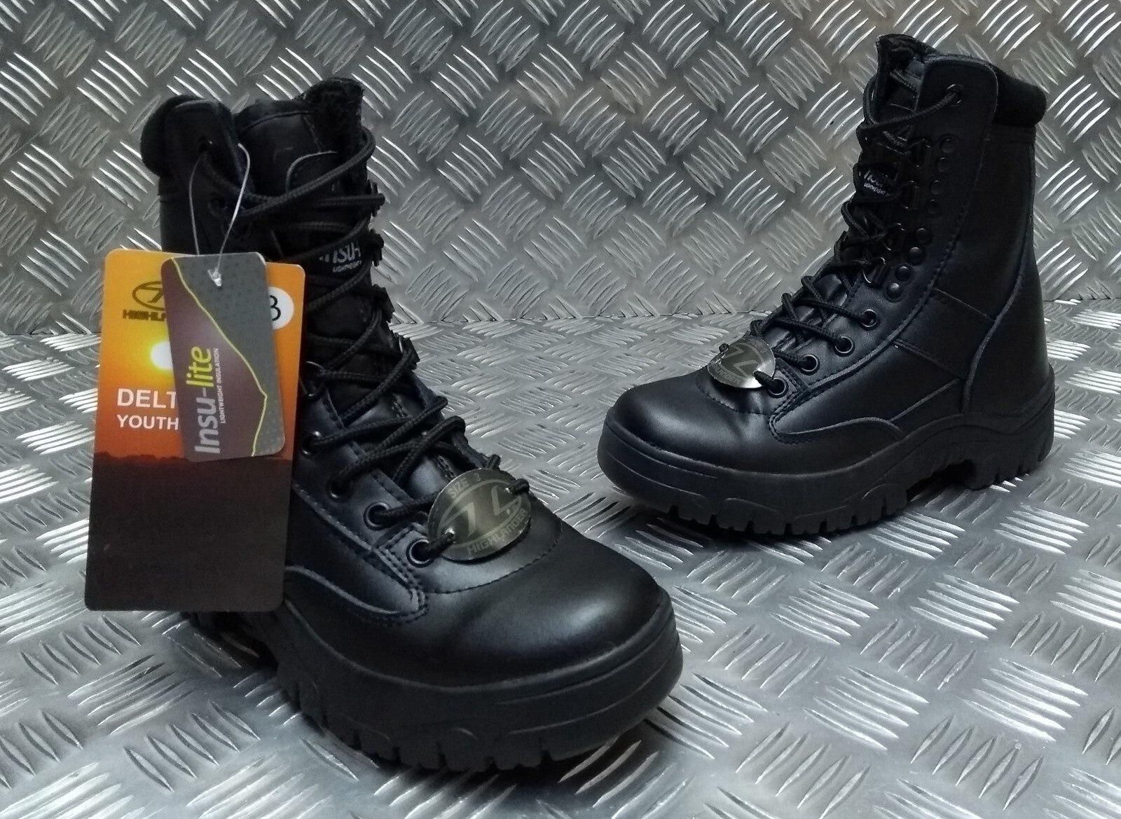 Lightweight Combat Boots Shock Absorbing Anti Slip Soles Highlander UK3 Youth
