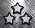 Genuine British ARMY Silver 5 Point Skill / Rank Star Badges / Patches x 3 - NEW
