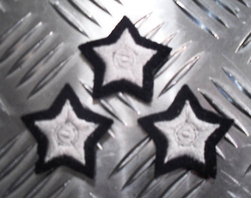 Genuine British ARMY Silver 5 Point Skill / Rank Star Badges / Patches x 3 - NEW
