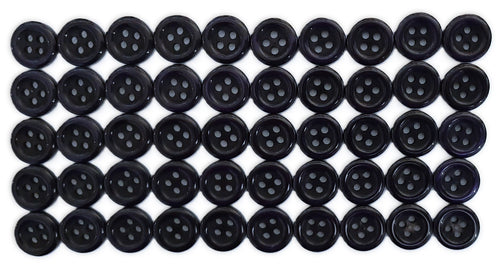 100 Vintage Buttons 4 Hole Shirt / Shank Anchors Pearlesque Dark Blue 11.4mm NOS