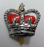 St Edwards Chrome Rank Crown With Red Backing 1.1" Made in England