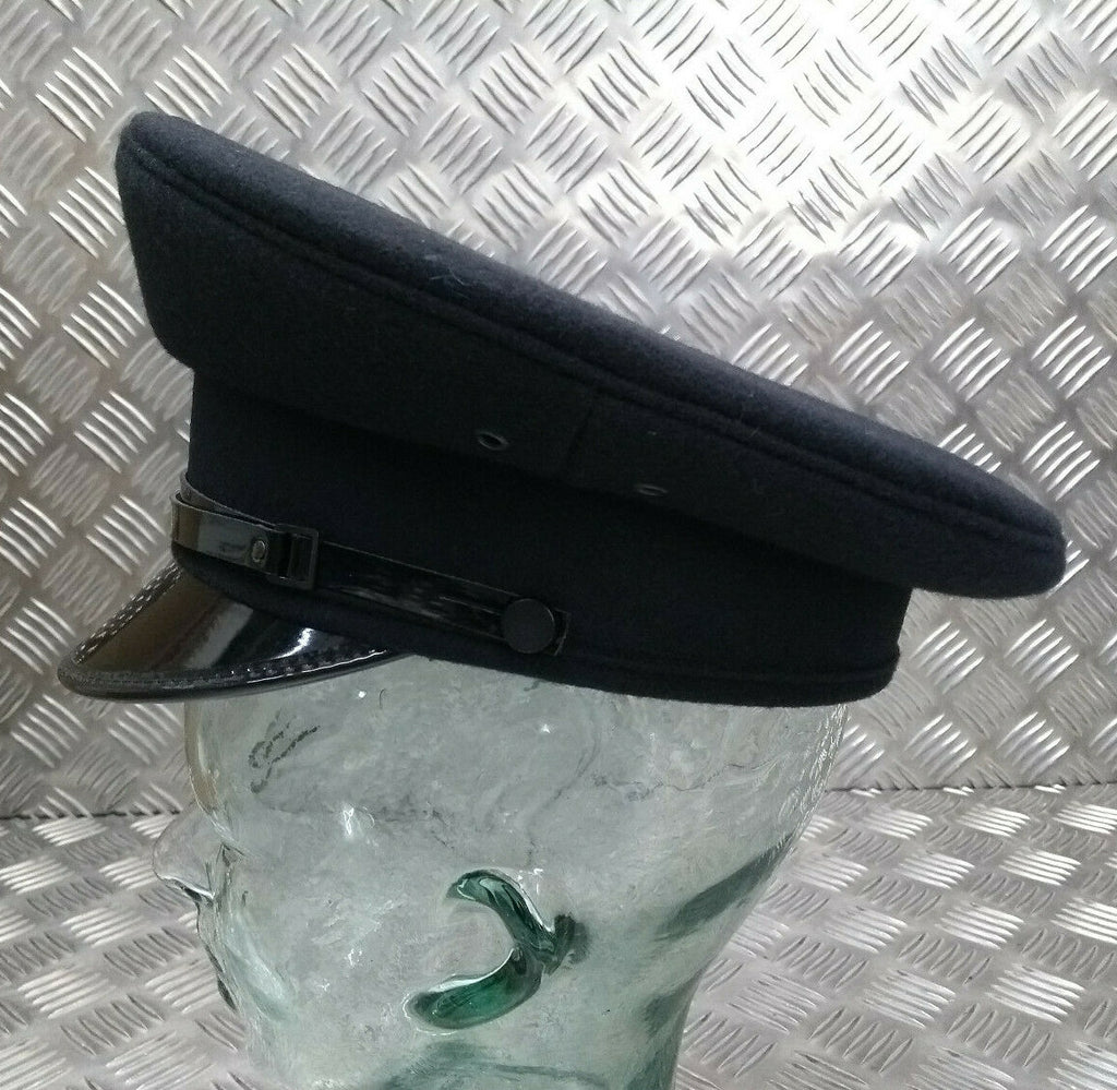 British Made Officers Captains Style Peaked Visor Blue Cap Assorted Sizes - NEW