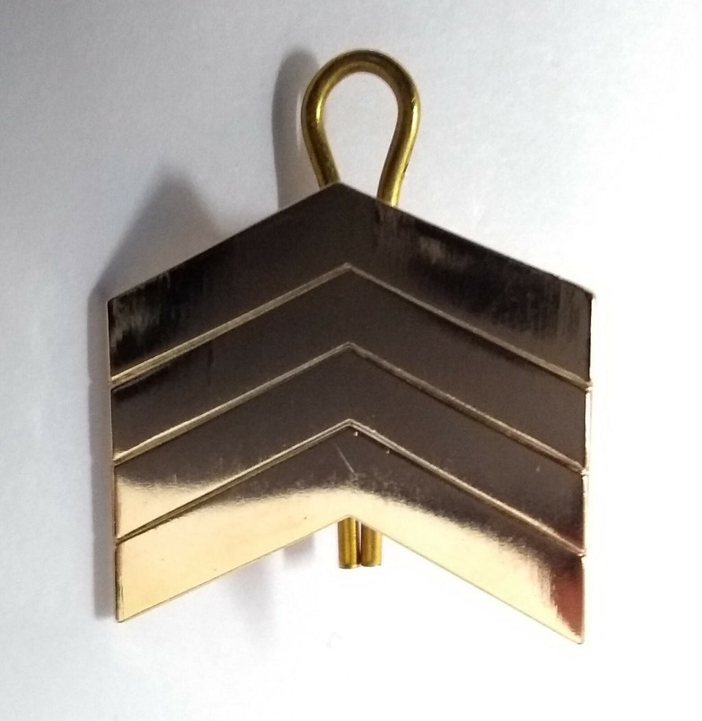Genuine British Issue 4 bar Metal Chevron Small Badge Drum Major- NEW