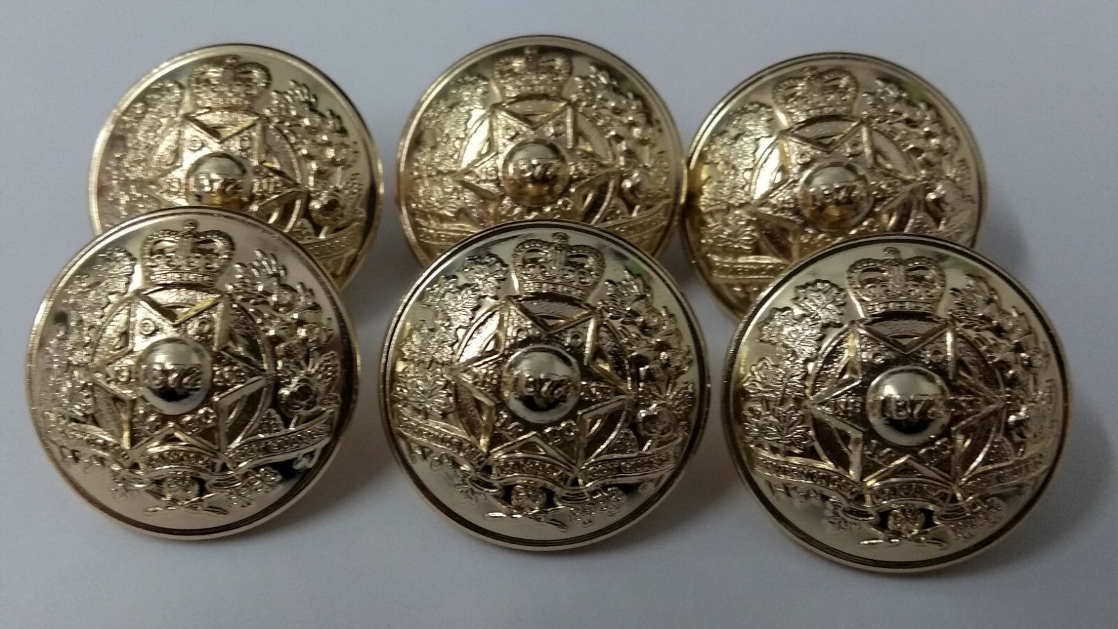 Canadian Dress Buttons Governor General's Foot Guards Insignia For Greatcoats