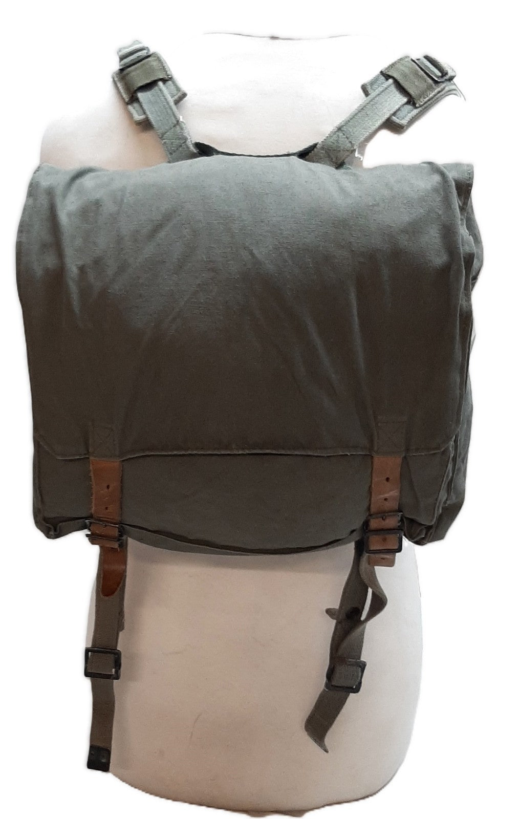 Vintage Army Backpack Cotton Canvas Small Back Pack Field Bag Grey/Green