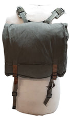 Vintage Army Backpack Cotton Canvas Small Back Pack Field Bag Grey/Green