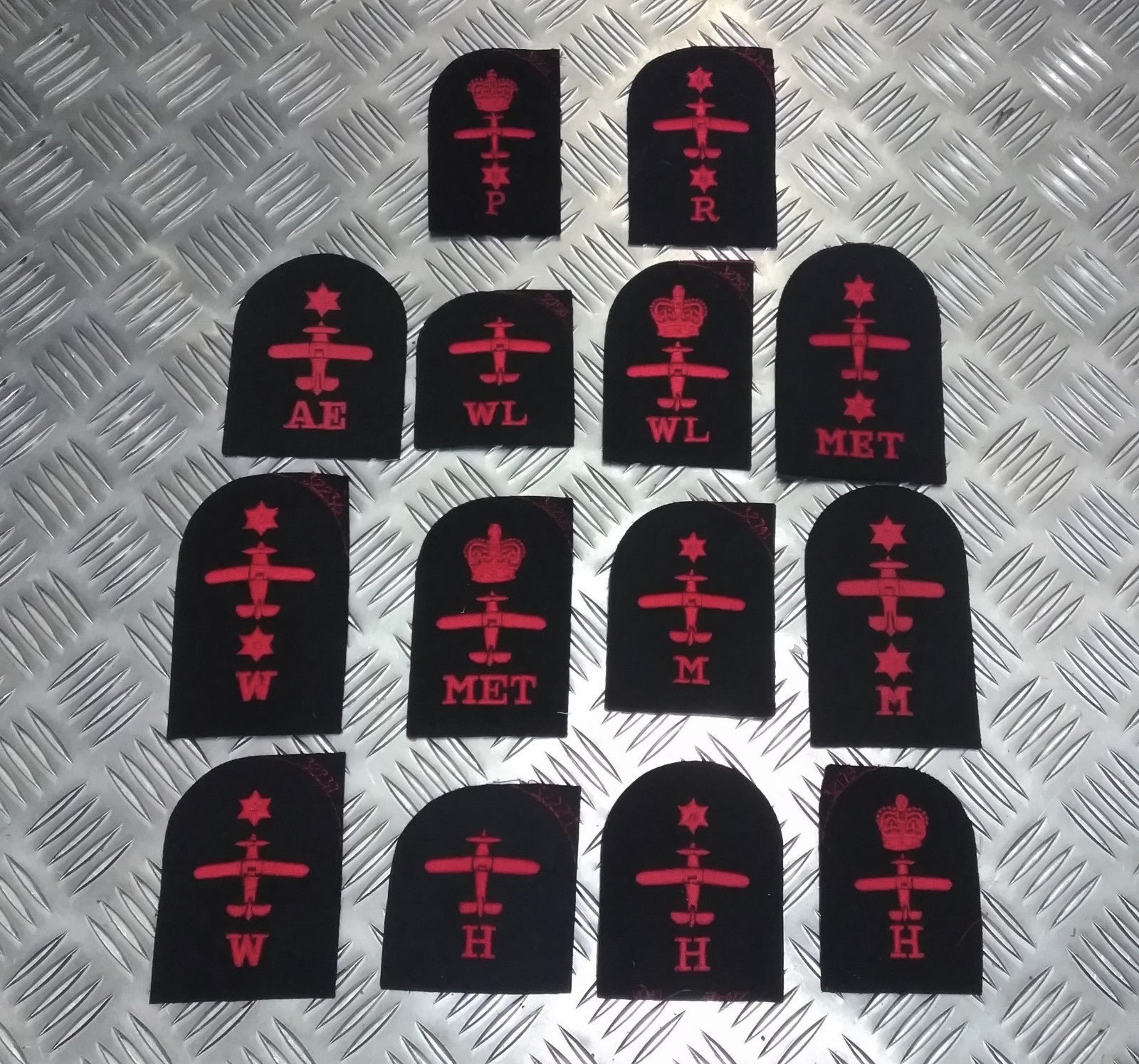 Royal Navy Red on Black Embroidered Assorted Branch Qualification Badges Various