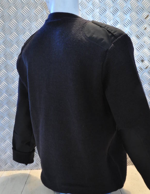 Black V-Neck Jumper 100% Wool - Size 42" - Large Genuine British NEW