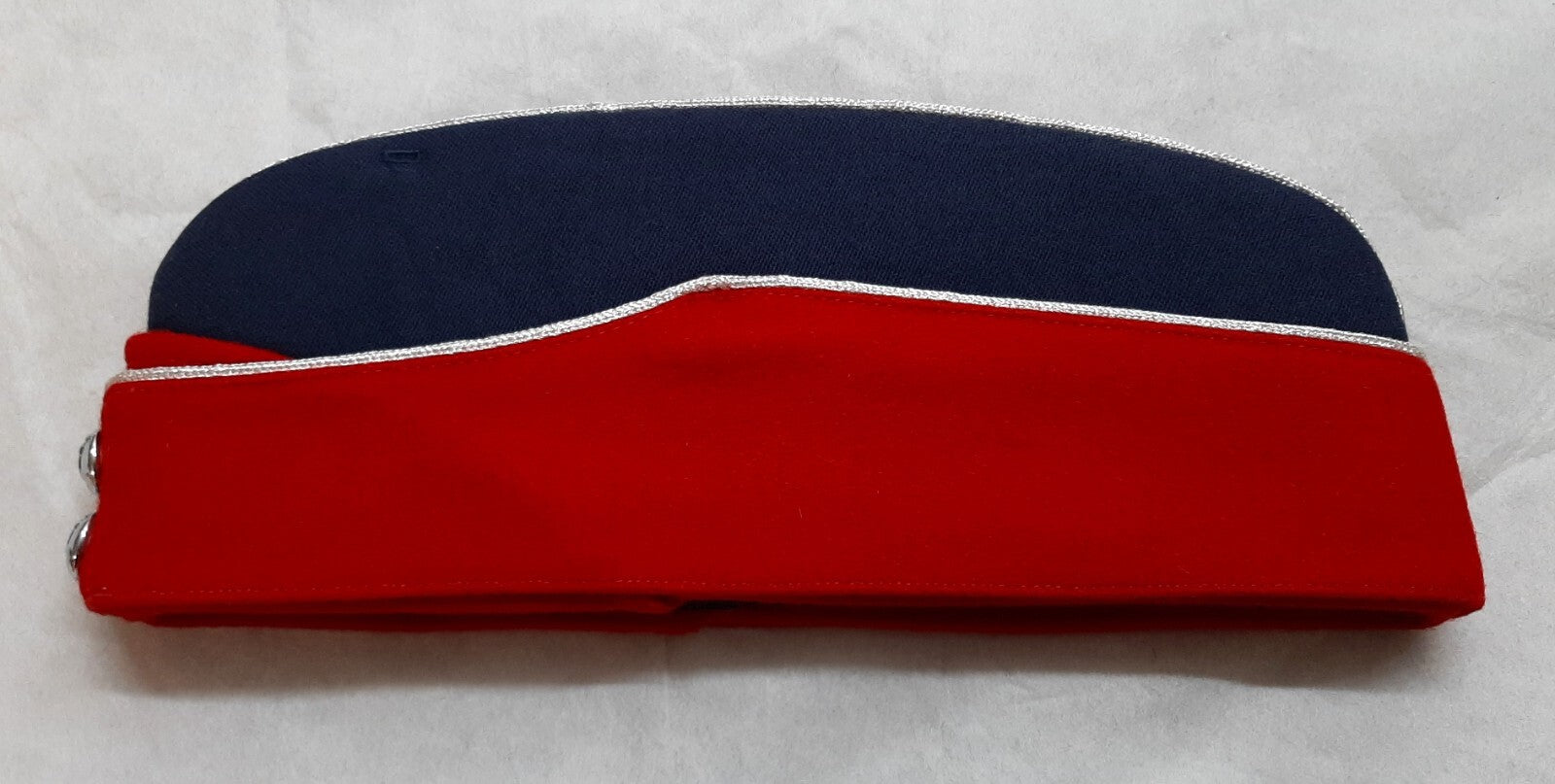 Hobson Side Cap Parade Forage Hat Blue / Red Chrome & Buttons Size 57cm