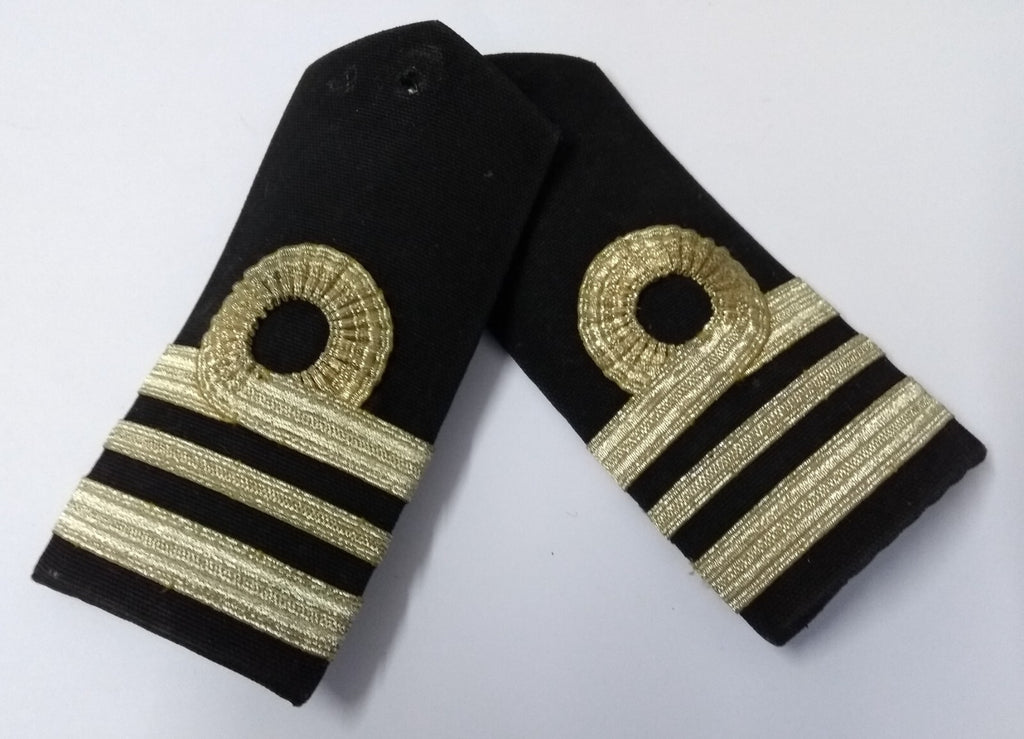Naval Officers Lieutenant Commander Shoulder Boards Epaulette Black Faded Ribbon