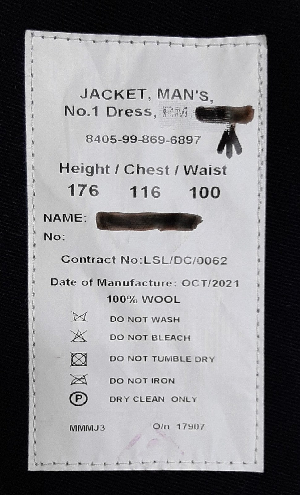 RM No1 Jacket R.M OFC Dress Blue Tunic Fully Buttoned Collar Badges Cuff Buttons
