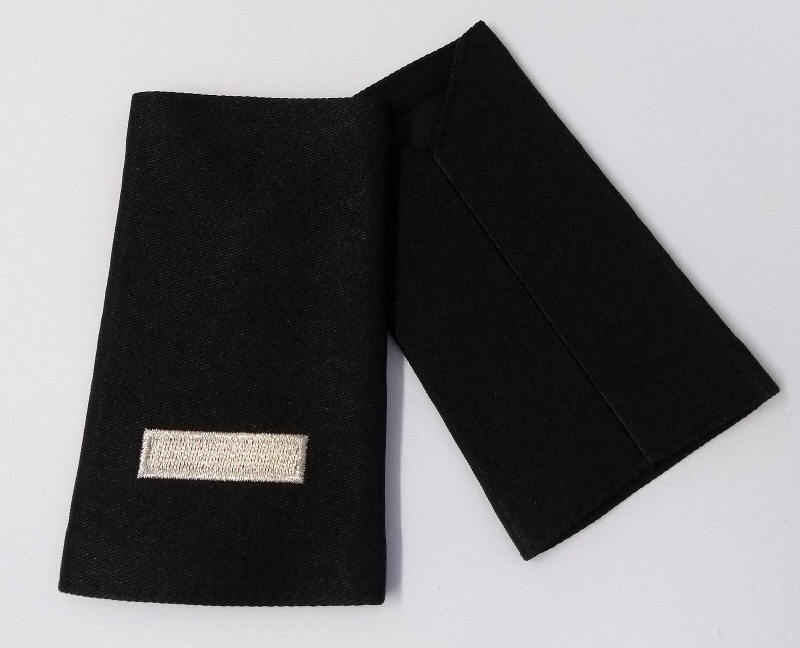 1 Bar Slides British Made Shoulder Rank Sliders Silver Bar on Black 1 Pair