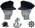Maritime Sailor Cap, Naval Breton Type Greek Fisherman & Yachtsman Boating Hat