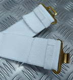British Army Issue White Courlene Parade Belt with Brass Buckle
