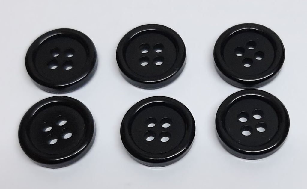 Vintage Army Buttons Old Pattern British Made Black 4 Hole Size 15mm