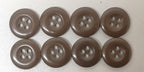Brown 4 Hole Replacement Buttons for Fad / Barrack Trousers 24L 15.3mm Set of 8