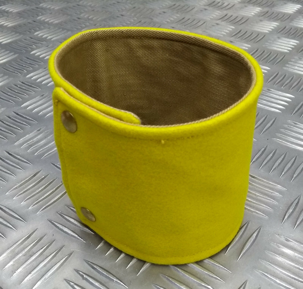 Yellow Armband Brassard WW2 Pattern British Army Old Stock Unissued Khaki Lined