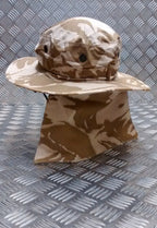 Genuine British Army DDP Boonie / Bush Hat Desert CAMO With Flap - NEW 53cm