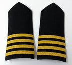 Naval 4 Bar Shoulder Boards Epaulette Black & Gold Detail Fancy Dress