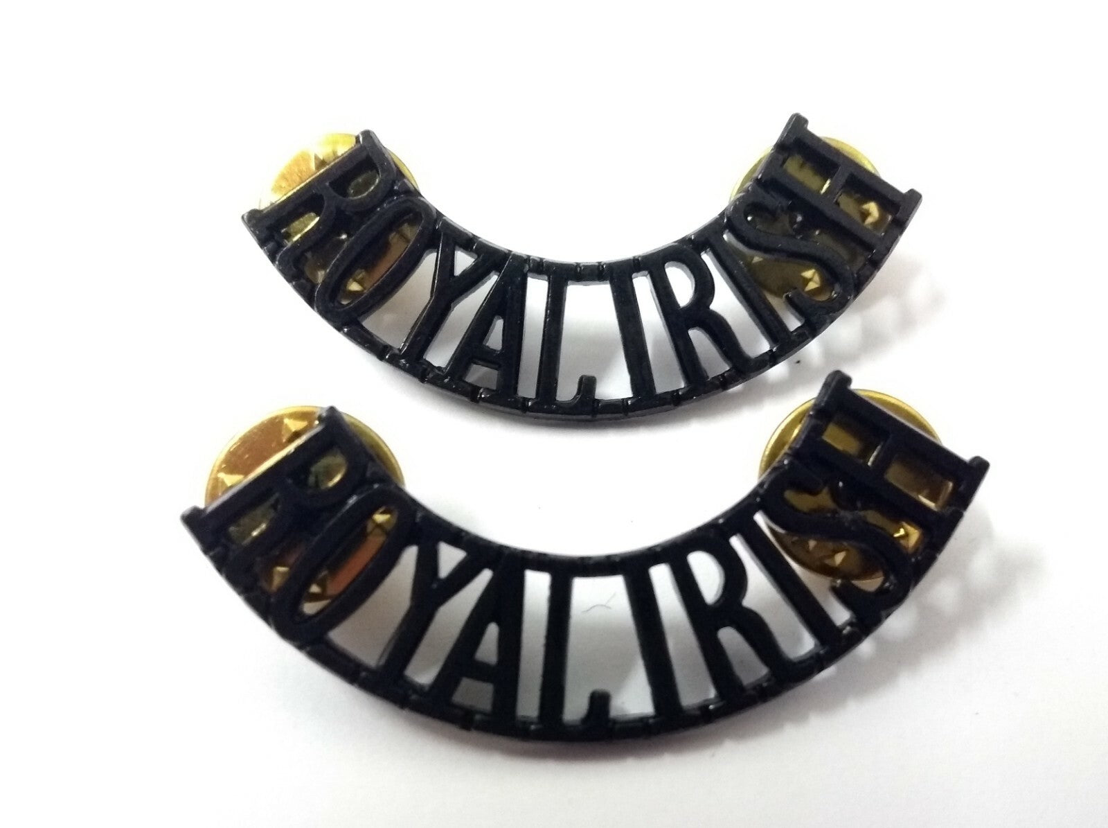 Genuine British The Royal Irish Regiment Shoulder Title Badges- NEW