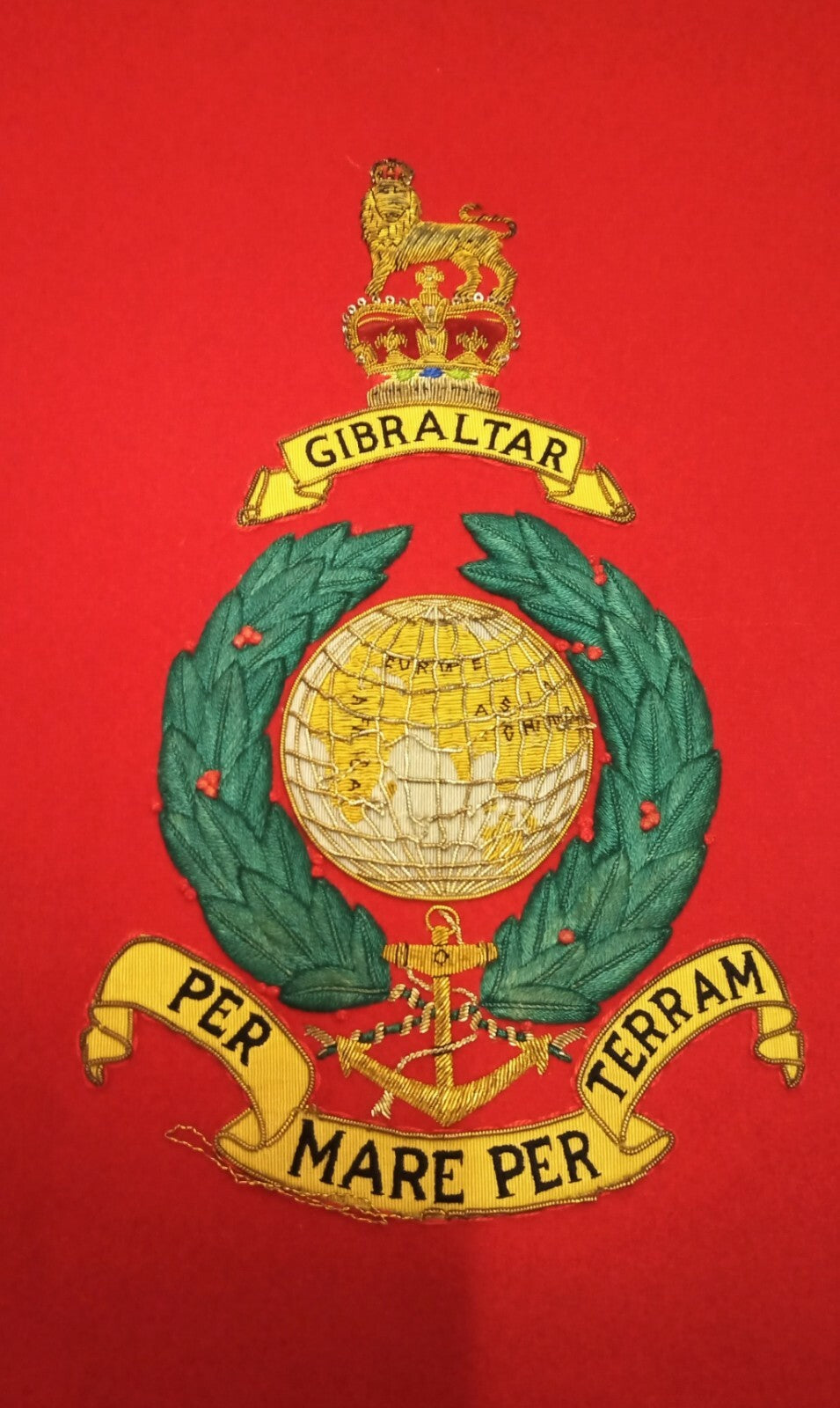 British Royal Marines RM Ceremonial / Lectern Banner PER MARE PER TERRAM