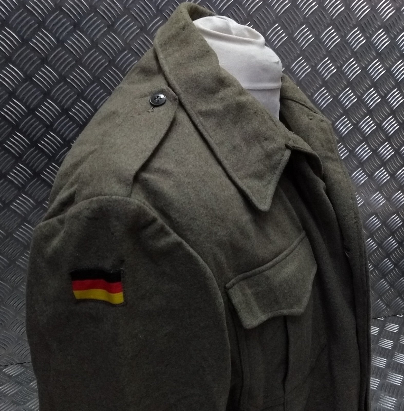 Vintage Field Jacket German Army 1960s Pattern Wool Serge Bundeswehr 104cm