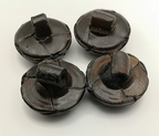 Royal Scots Leather Buttons Offc. Dark Brown Dome 24L x4