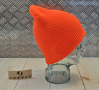 Orange Knitted Beanie Hat / Watch Cap / Woolly Hat - One size - NEW