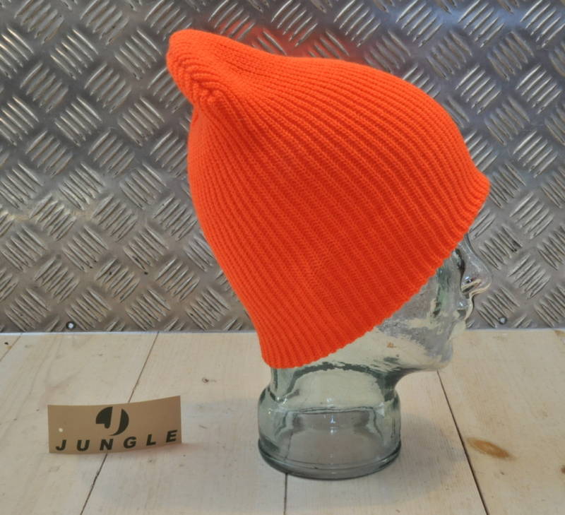 Orange Knitted Beanie Hat / Watch Cap / Woolly Hat - One size - NEW