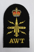 Royal Navy Above Water Tactical AWT Embroidered Black & Gold Qualification Patch