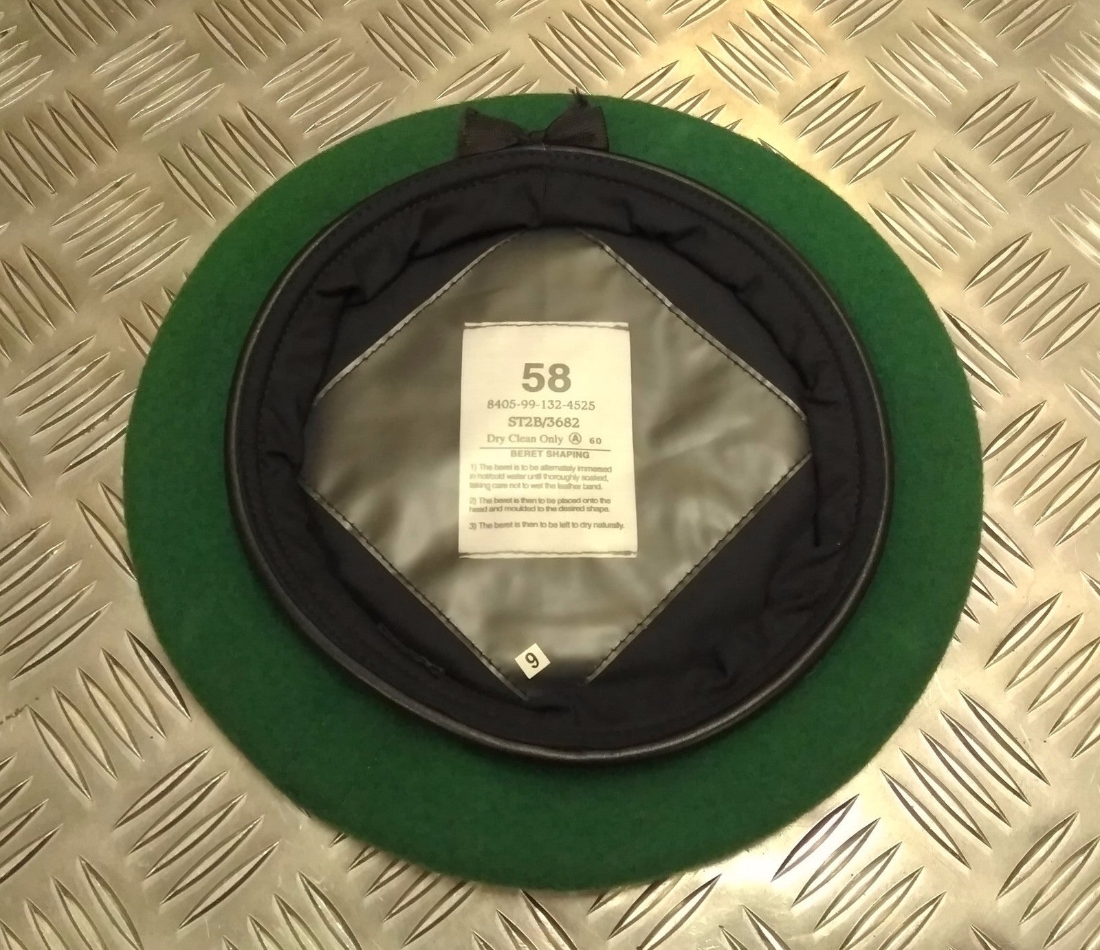 AGC Beret British Army Green Regimental 100% Wool Beret & Leather Band BRAND NEW