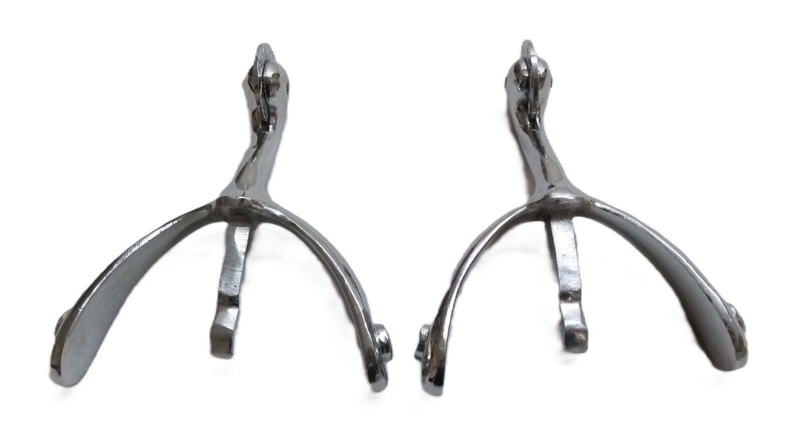 Swan Neck Spurs Short British Army / Boots Chrome / Silver Finish