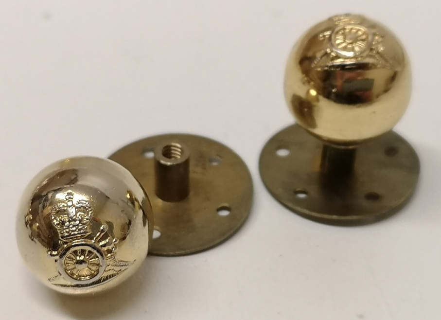 Royal Horse Artillery RHA Screw Base Ball Buttons Gold Coloured 26L
