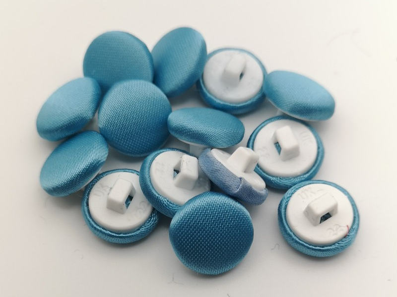 Light Blue / Turquoise Fabric Covered Buttons 20L x12