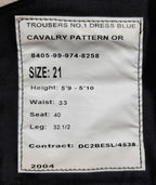 No1 Para Trousers British Army No 1. Blues Cavalry Pattern 1" Maroon Stripes 33"