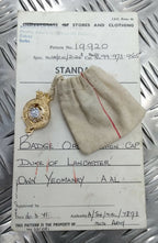 Genuine 1971 Vintage British Army Inspectorate of Stores Metal Badge Sample Card