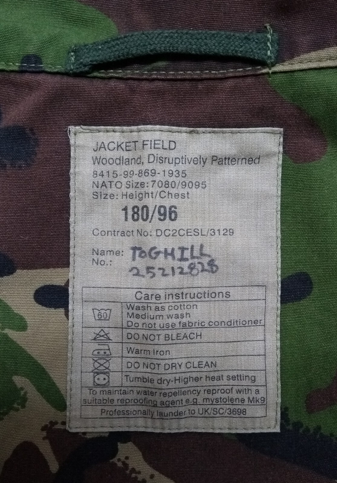 Camo Field Jacket British Army DPM Woodland Previous UK Combat Soldier Uniform