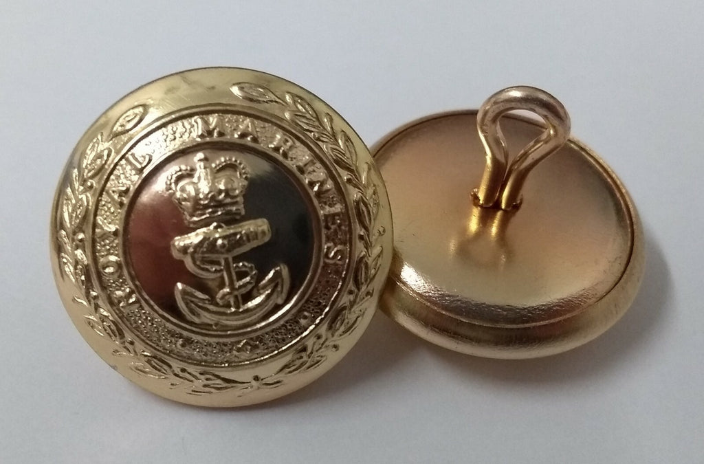 RM Royal Marine No1 Large Dress Buttons Size 38L For Tunics & Coats NEW