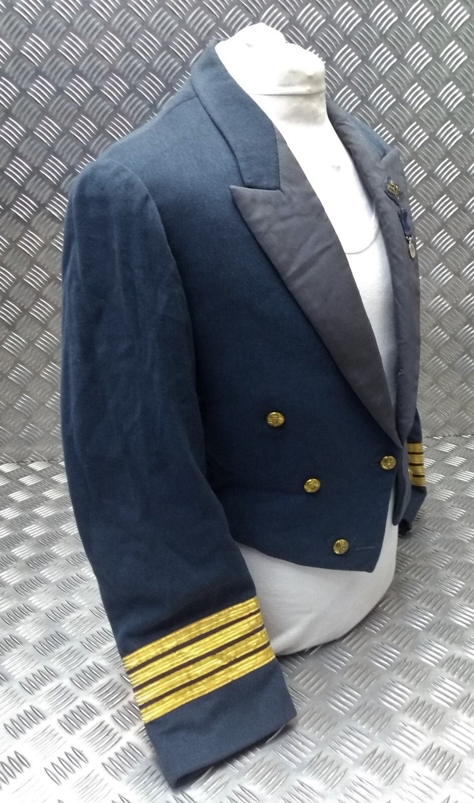 RAF Royal Air Force Vintage Mess Jacket Airforce Blue Grey OFC With Braided Cuffs