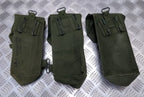 Vintage Webbing Pouch British Army Issue Green Ammo / Utility Web Case X 3